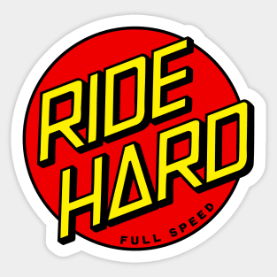 Ride Hard Mountain Bike T-sirt. Sticker